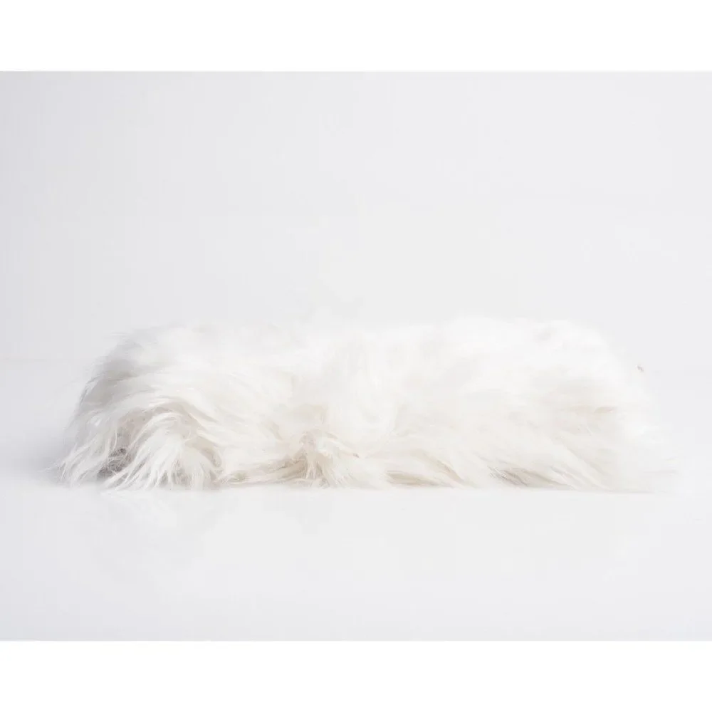 Brother Vellies Lijadu Shearling Billfold Shoulder Bag Purse in White Alpaca Fur - Picture 4 of 9